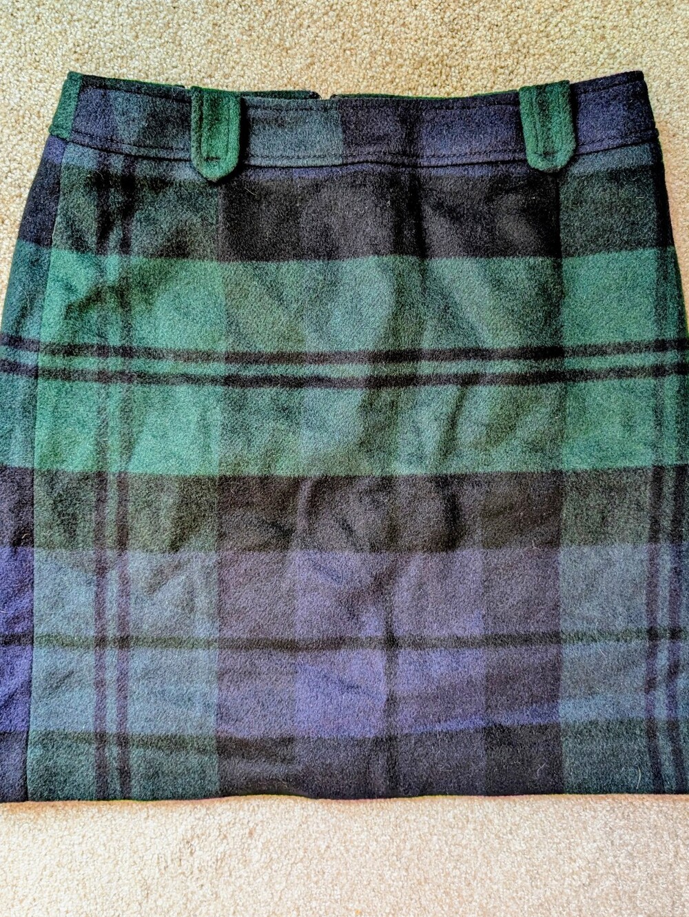 Talbots Wool Blend Black Watch Plaid Skirt 8
